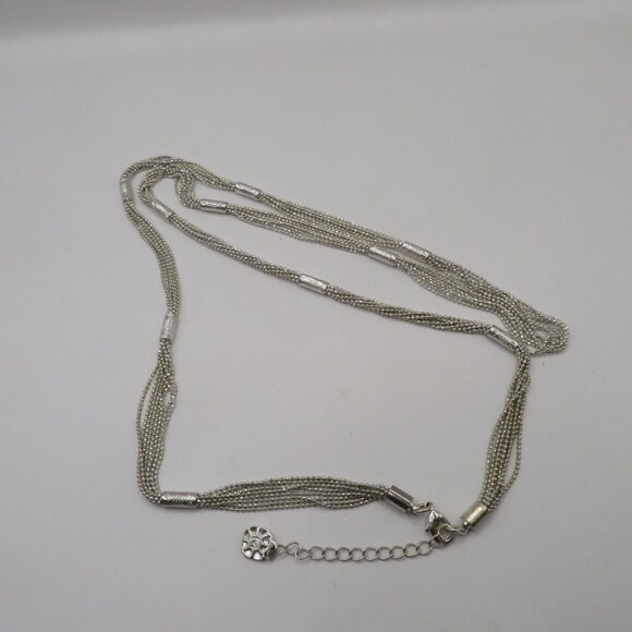 Monet Silver Tone Multi-Strand Station Necklace - Picture 8 of 10